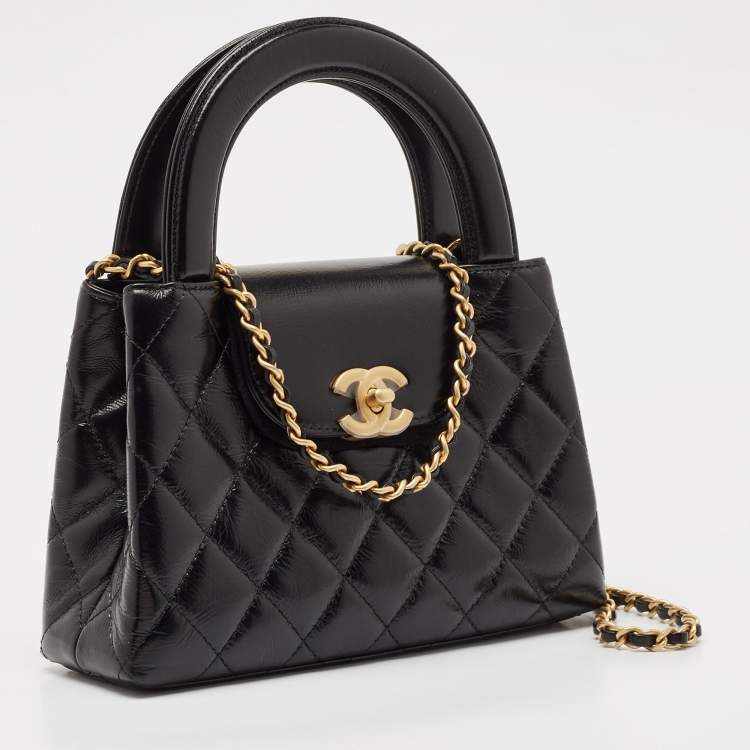 Pre Owned Chanel Black Quilted Leather Mini Kelly Bag