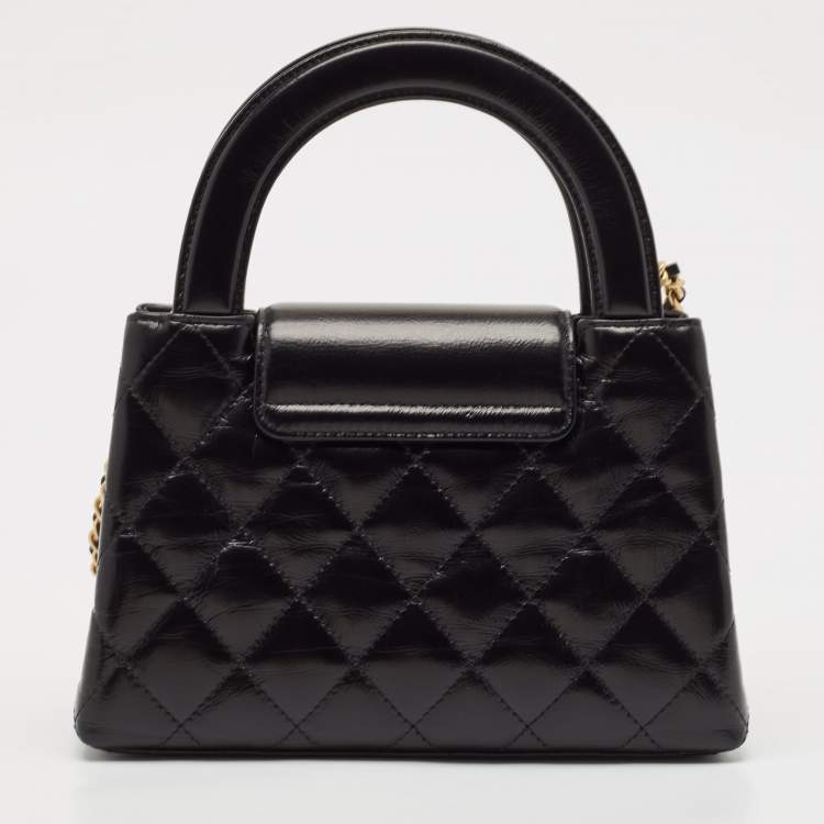 Pre Owned Chanel Black Quilted Leather Mini Kelly Bag