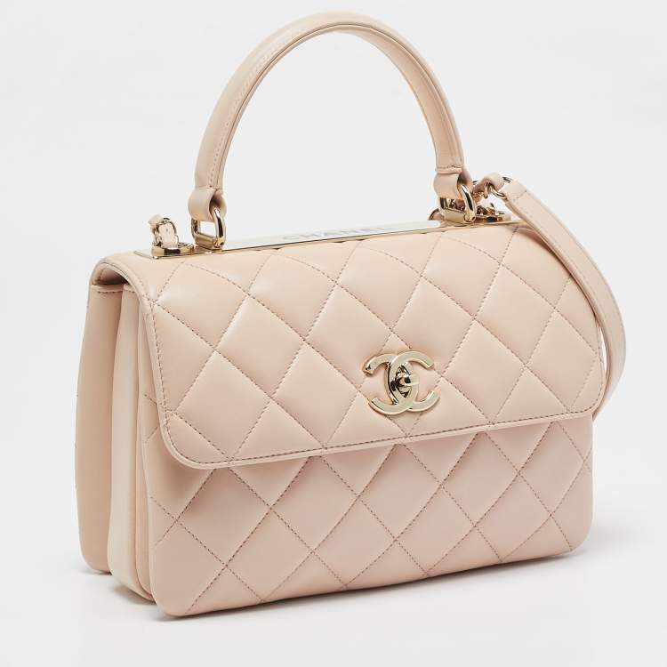 Pre Owned Chanel Pink Quilted Leather Small Trendy CC Flap Bag