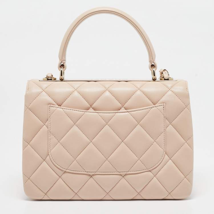 Pre Owned Chanel Pink Quilted Leather Small Trendy CC Flap Bag