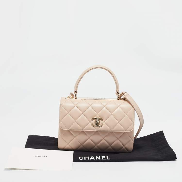 Pre Owned Chanel Pink Quilted Leather Small Trendy CC Flap Bag