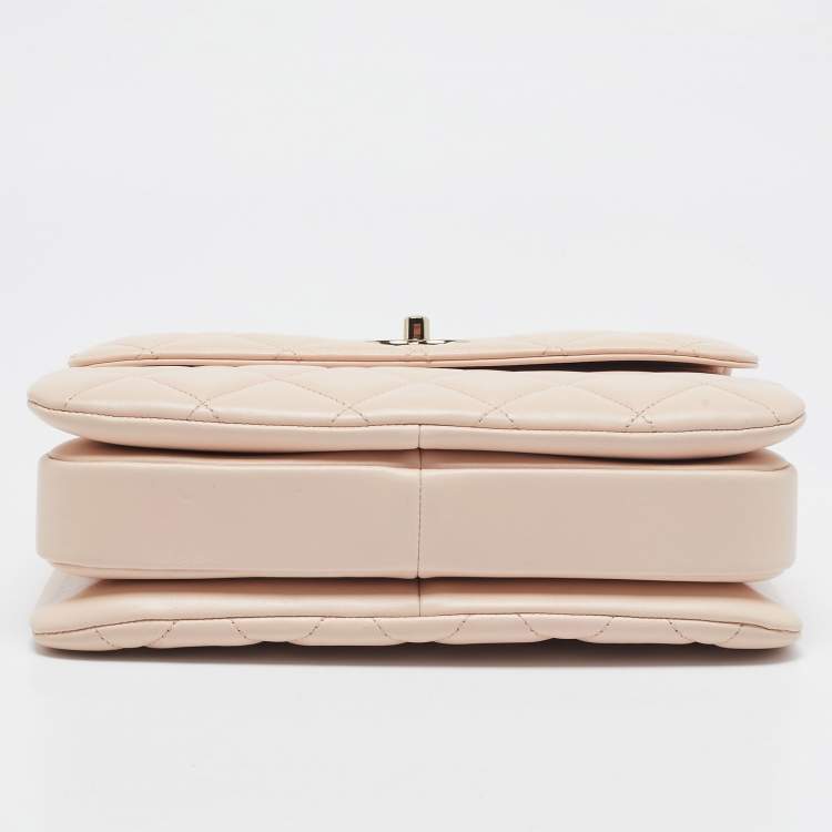 Pre Owned Chanel Pink Quilted Leather Small Trendy CC Flap Bag
