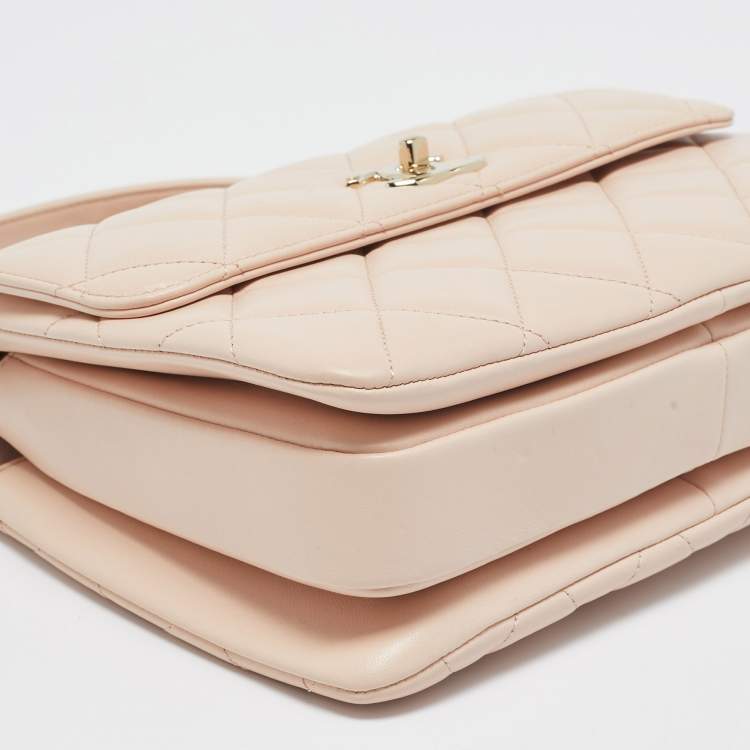 Pre Owned Chanel Pink Quilted Leather Small Trendy CC Flap Bag