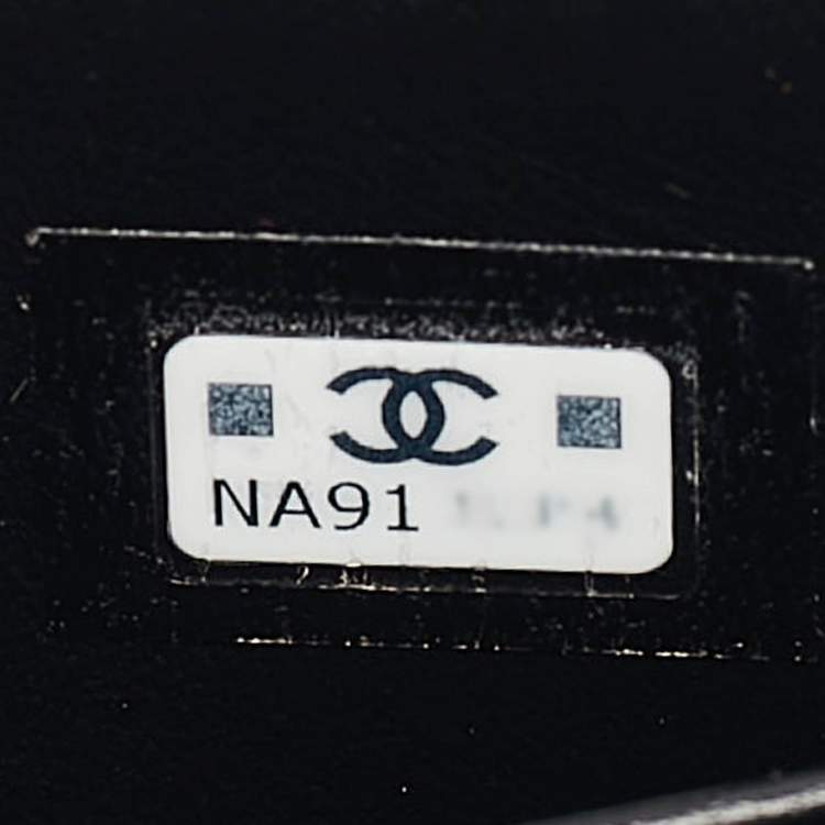 Pre Owned Chanel Black Quilted Caviar Leather Nano Coco Handle Chain Clutch