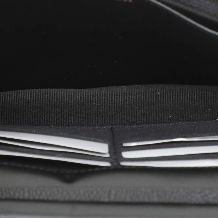 Pre Owned Chanel Black Quilted Caviar Leather Boy Wallet On Chain