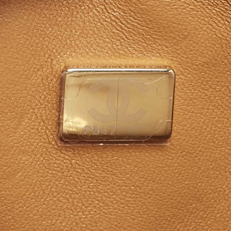 Pre Owned Chanel Brown Quilted Caviar Leather Medium Classic Double Flap Bag