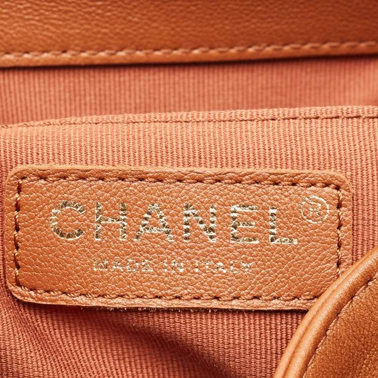 Pre Owned Chanel Brown Quilted Leather Mini Duma Drawstring Bag