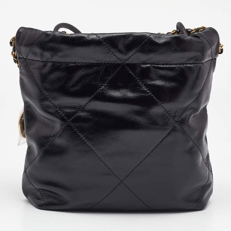 Pre Owned Chanel Black Quilted Leather Mini 22 Chain Bag