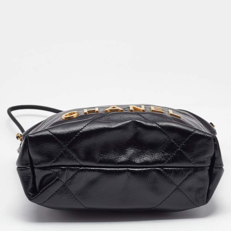 Pre Owned Chanel Black Quilted Leather Mini 22 Chain Bag