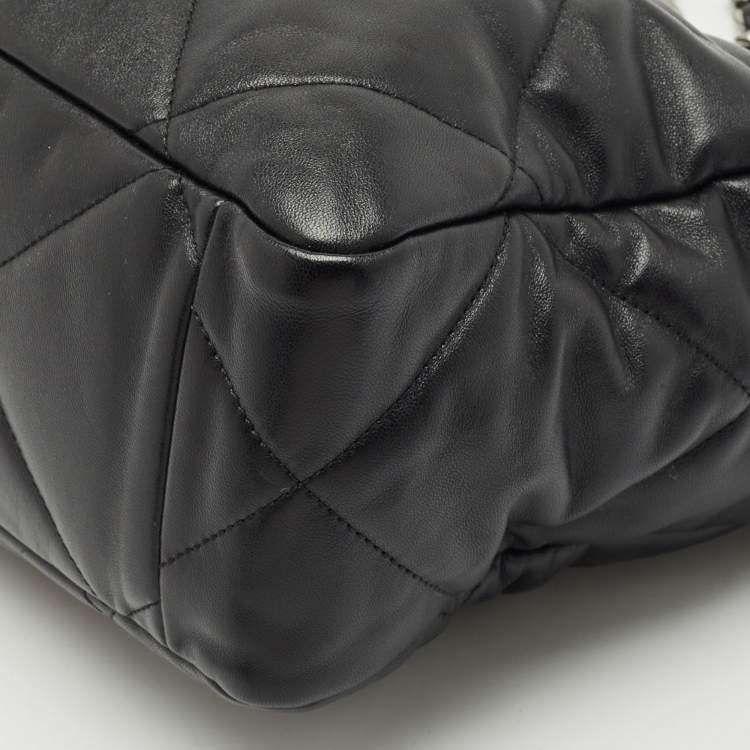 Pre Owned Chanel Black Quilted Leather 19 Shopping Tote