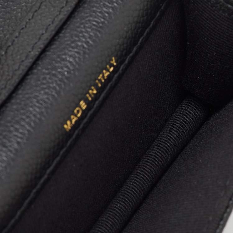 Pre Owned Chanel Black Quilted Caviar Leather CC Coin Purse on Chain