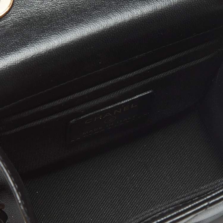 Pre Owned Chanel Black Quilted Leather Micro Trendy CC Clutch Bag