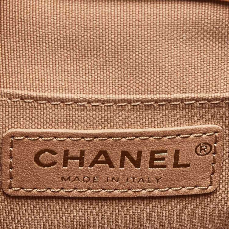 Pre Owned Chanel Tan Quilted Caviar Leather Mini Duma Backpack