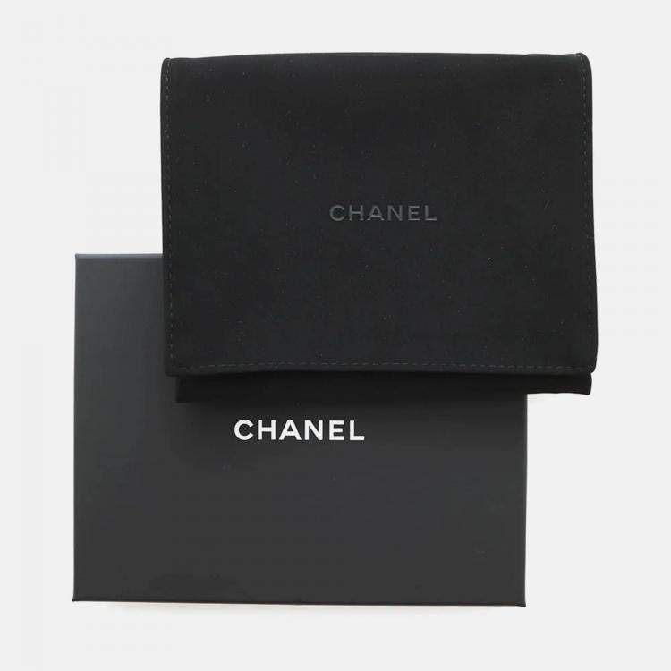 Pre Owned Chanel Matelasse Classic Small Wallet Light Purple Lambskin