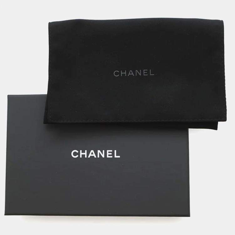 Pre Owned Chanel Mini Black/White Lambskin Clutch Bag