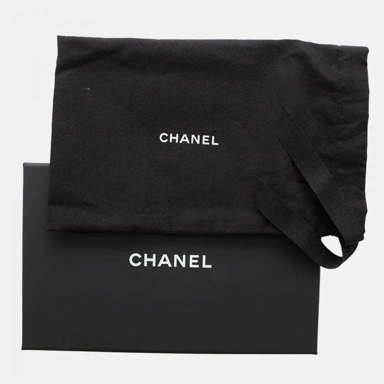 Pre Owned Chanel CC Logo Mini Beige Caviar Leather Pouch Bag