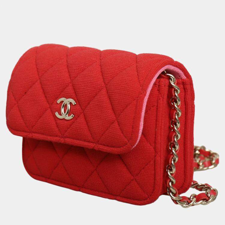 Pre Owned Chanel 23C Jersey Clutch with Chain