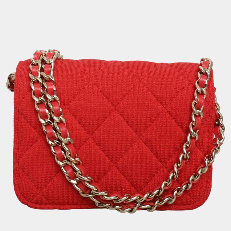 Pre Owned Chanel 23C Jersey Clutch with Chain
