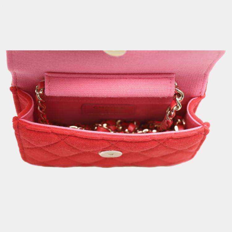 Pre Owned Chanel 23C Jersey Clutch with Chain