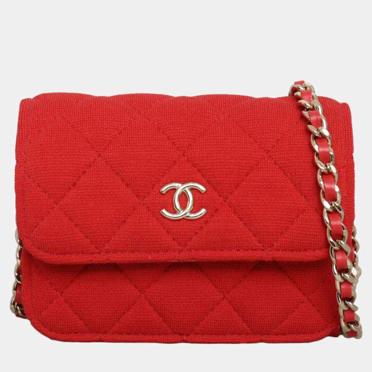 Pre Owned Chanel 23C Jersey Clutch with Chain