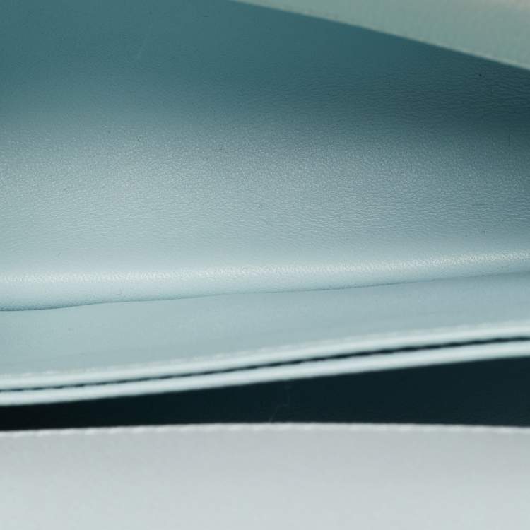 Pre Owned Chanel Blue Iridescent Quilted Caviar Leather Mini Coco Top Handle Bag