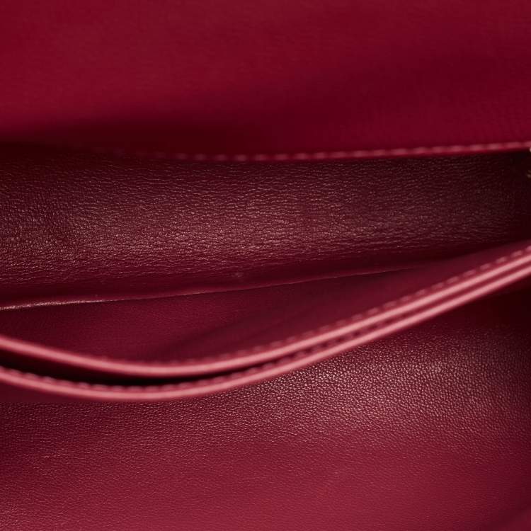 Pre Owned Chanel Red Quilted Caviar Leather Mini Coco Top Handle Bag