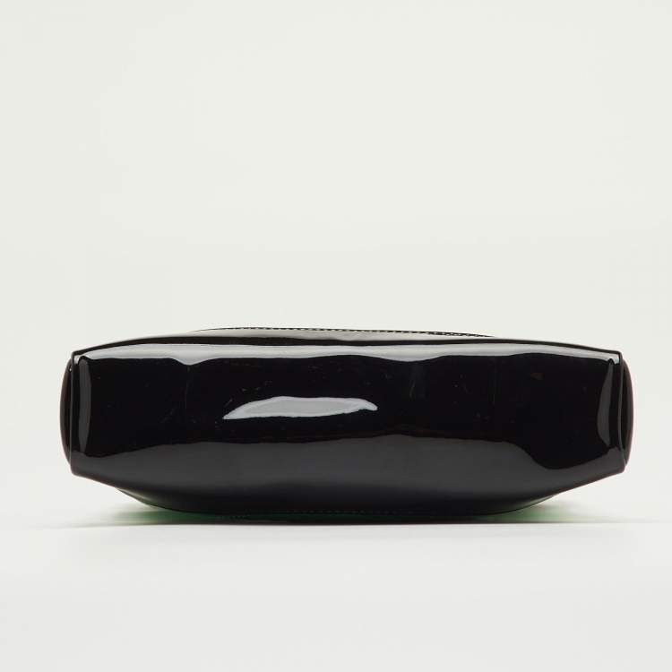 Pre Owned Chanel Green/Black Quilted Patent Leather Petit 31 Shopping Bag