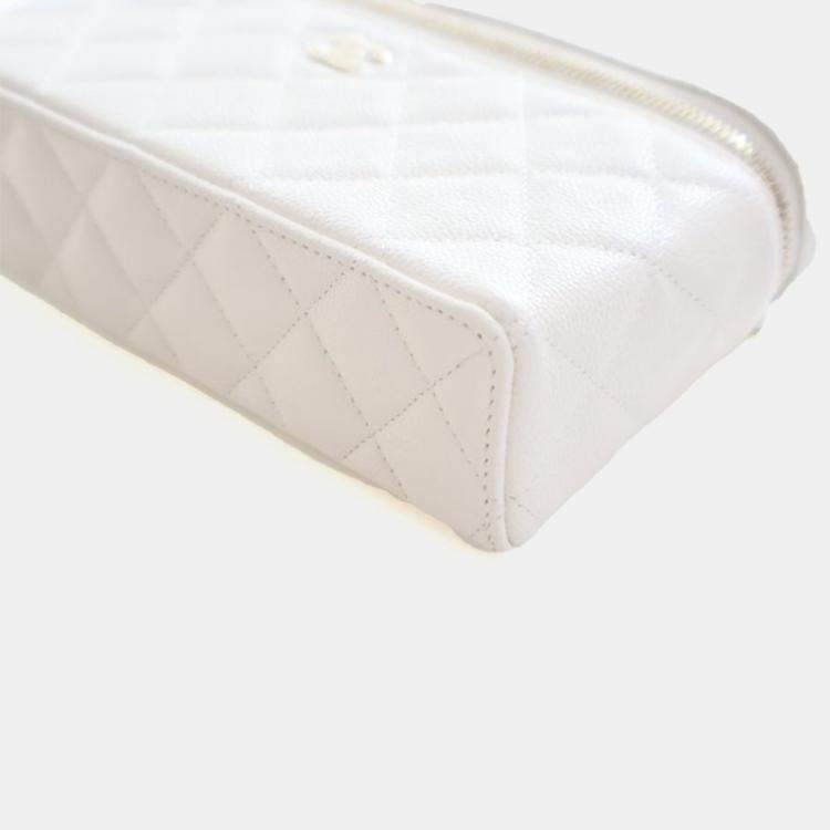 Pre Owned Chanel Caviar Slim Vanity Top Handle With Chain