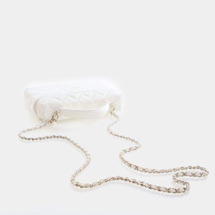 Pre Owned Chanel Caviar Slim Vanity Top Handle With Chain