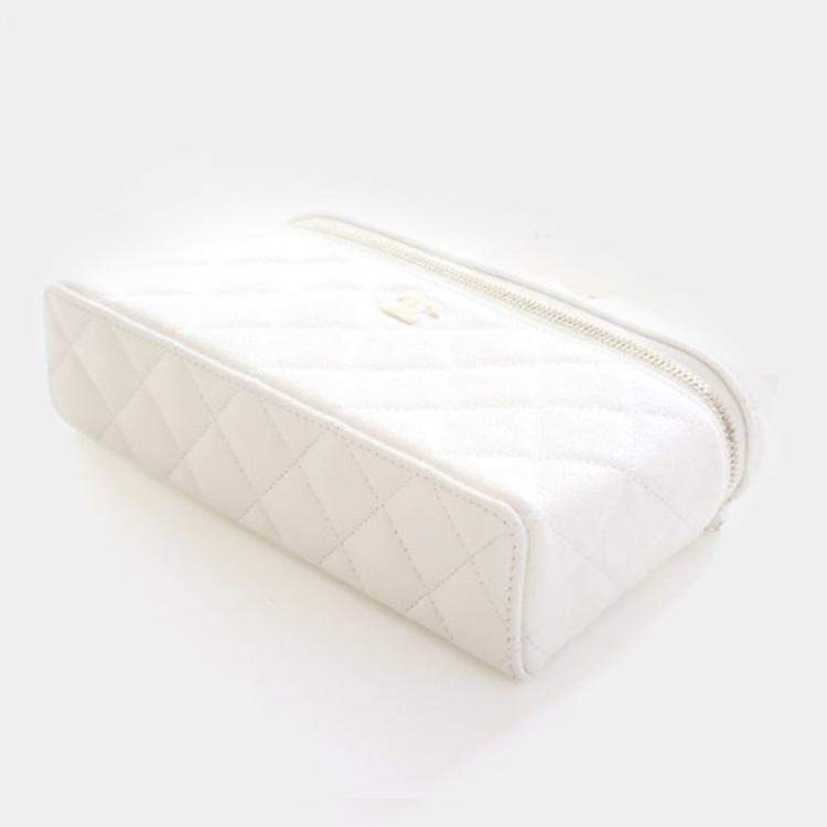 Pre Owned Chanel Caviar Slim Vanity Top Handle With Chain