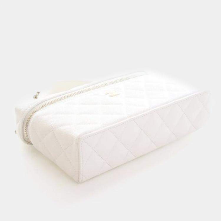 Pre Owned Chanel Caviar Slim Vanity Top Handle With Chain