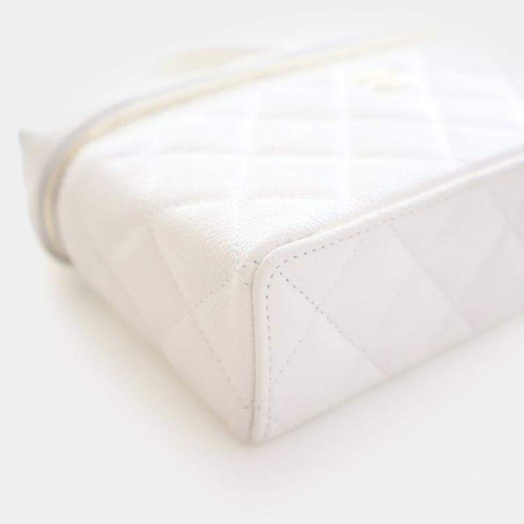 Pre Owned Chanel Caviar Slim Vanity Top Handle With Chain