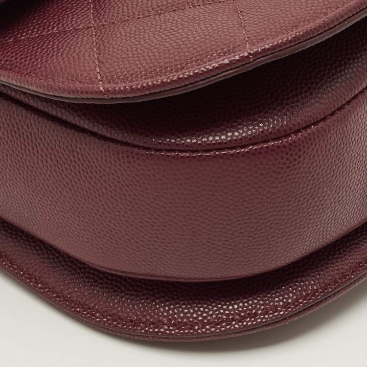 Pre Owned حقيبة رسول شانيل المبطنة جلد كافيار بورجوندي<Color letter="M">