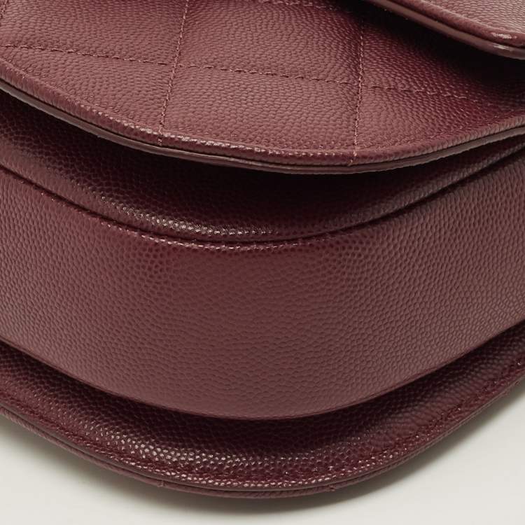 Pre Owned حقيبة رسول شانيل المبطنة جلد كافيار بورجوندي<Color letter="M">