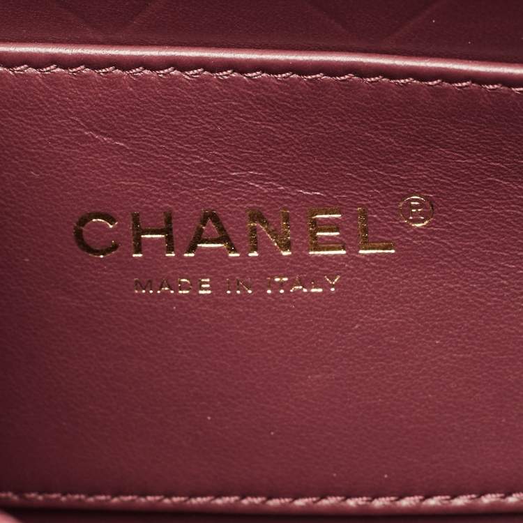 Pre Owned حقيبة رسول شانيل المبطنة جلد كافيار بورجوندي<Color letter="M">