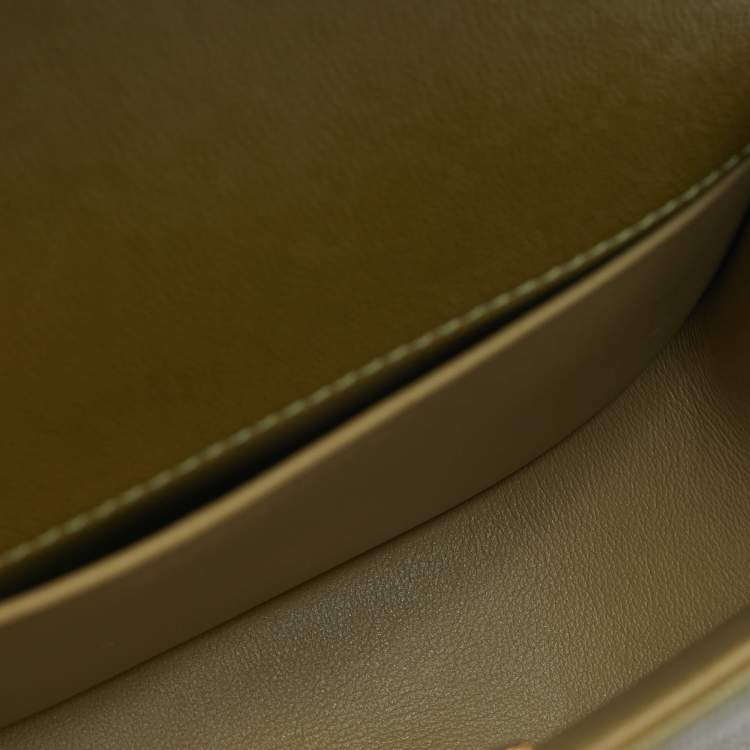 Pre Owned Chanel Boy Small Green Quilted Caviar Leather Messenger Bag