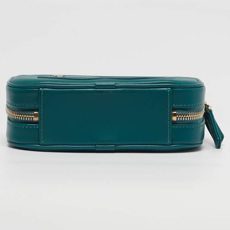 Pre Owned Chanel CC Mania Camera Case Green Leather Waist Bag