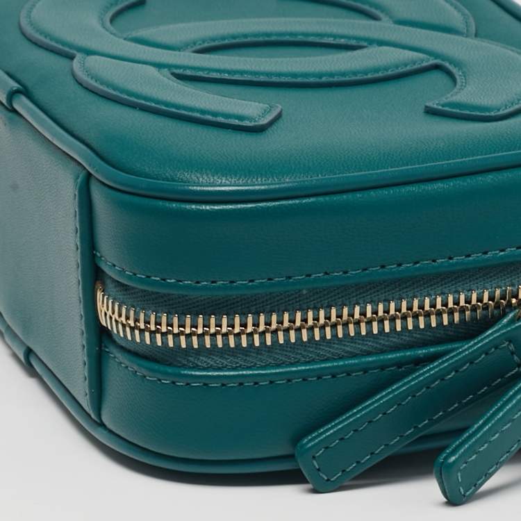 Pre Owned Chanel CC Mania Camera Case Green Leather Waist Bag