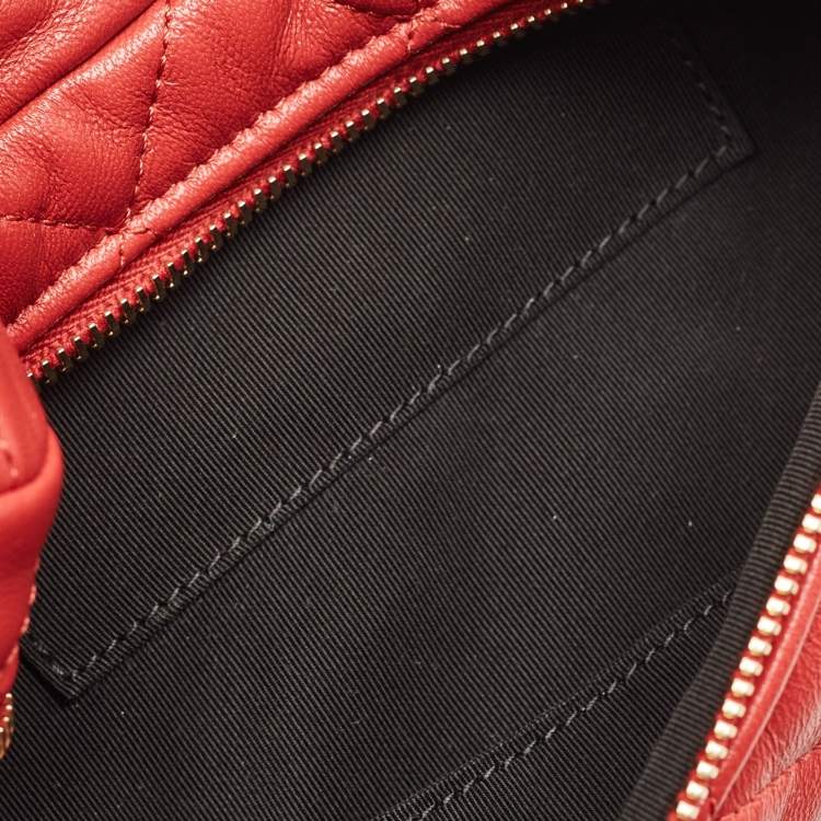 Pre Owned Chanel CC Red Quilted Leather Waist Bag