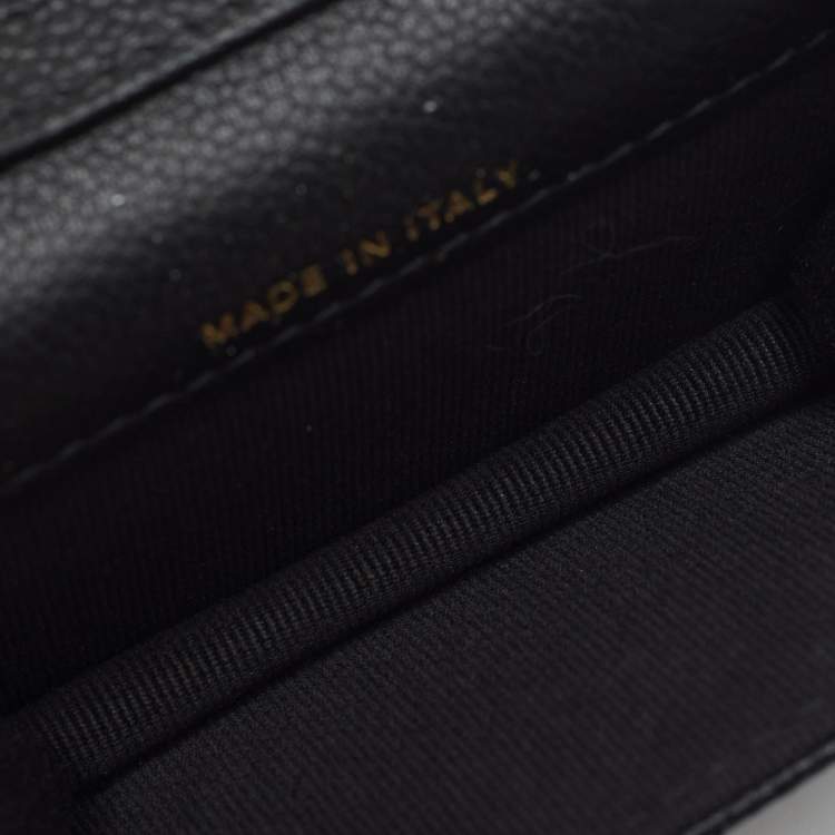 Pre Owned Chanel Classic Micro Black Quilted Caviar Leather CC Flap Bag