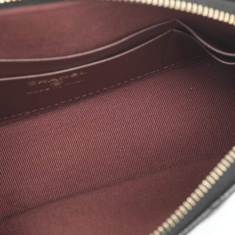 Pre Owned Chanel CC Black Quilted Caviar Leather Chain Clutch Bag