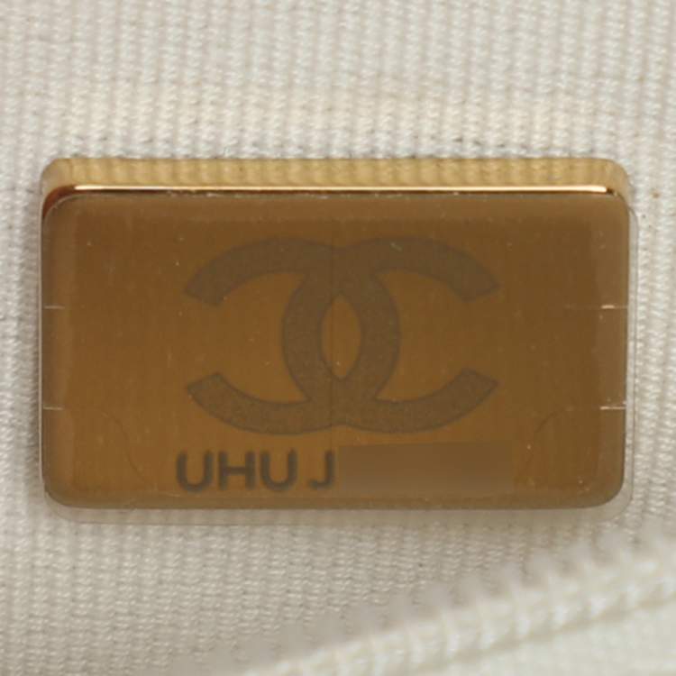 Pre Owned Chanel Kelly Nano White Quilted Leather Shopper Bag