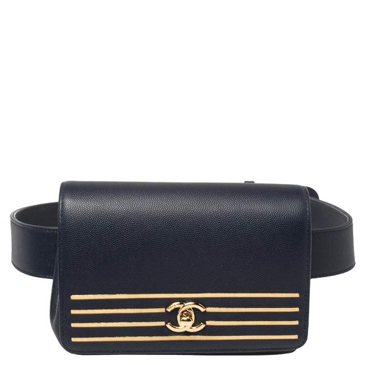 Chanel Black Caviar Leather Captain Gold Waist Bag Chanel | The Luxury  Closet
