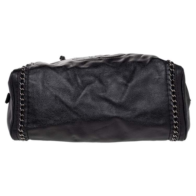 Pre Owned Chanel Black Leather CC Chain Around Bowling Bag