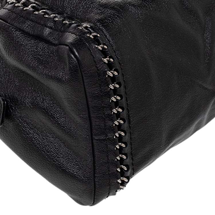 Pre Owned Chanel Black Leather CC Chain Around Bowling Bag