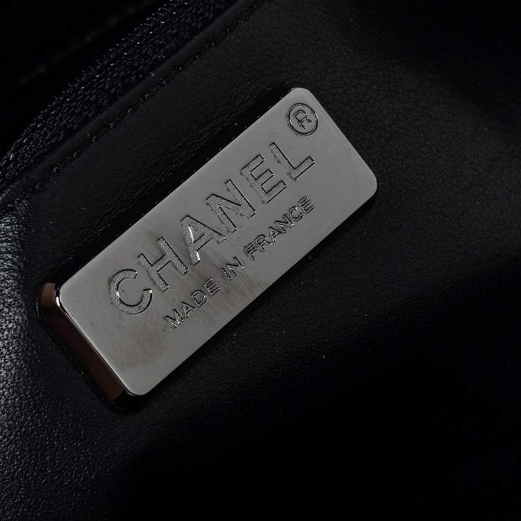 Pre Owned Chanel Black Leather CC Chain Around Bowling Bag