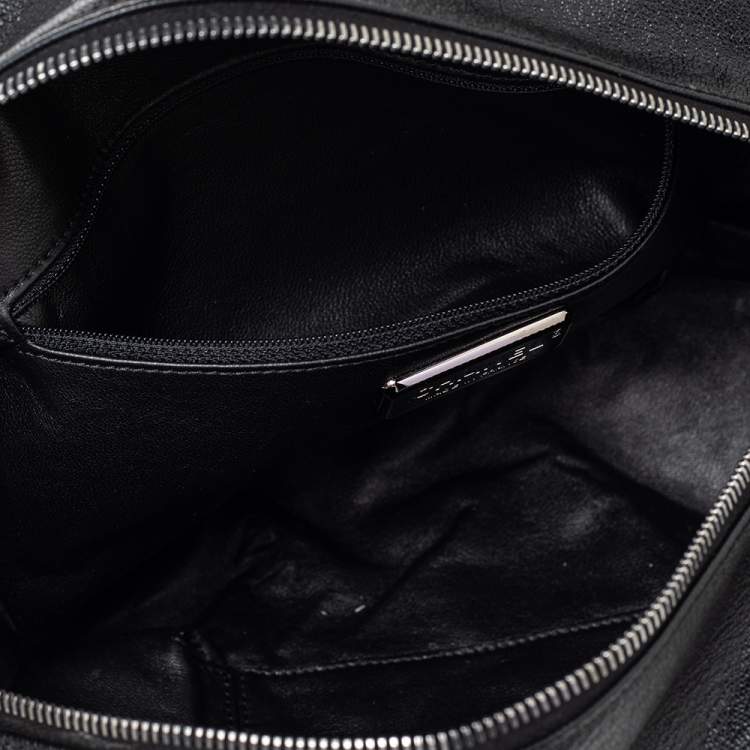 Pre Owned Chanel Black Leather CC Chain Around Bowling Bag