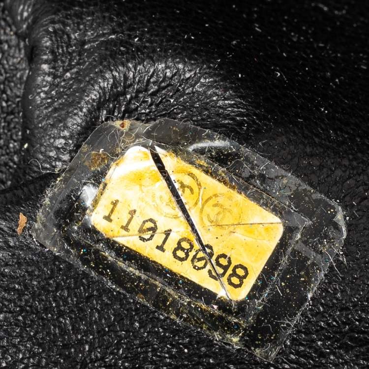 Pre Owned Chanel Black Leather CC Chain Around Bowling Bag