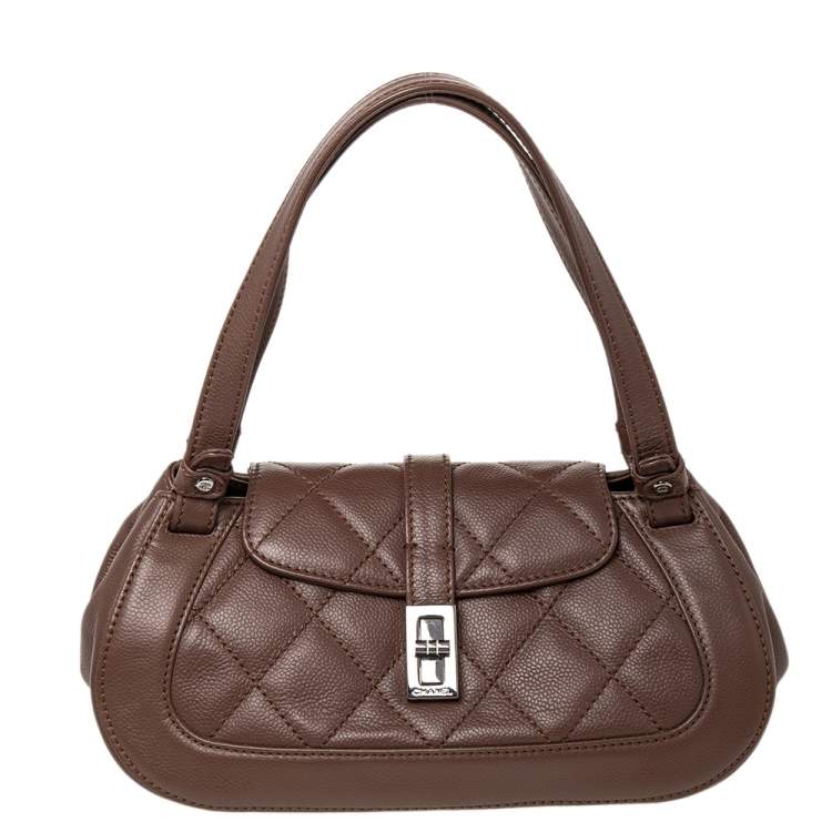 Chanel Brown Caviar Leather Mademoiselle Lock Flap Bag Chanel TLC US