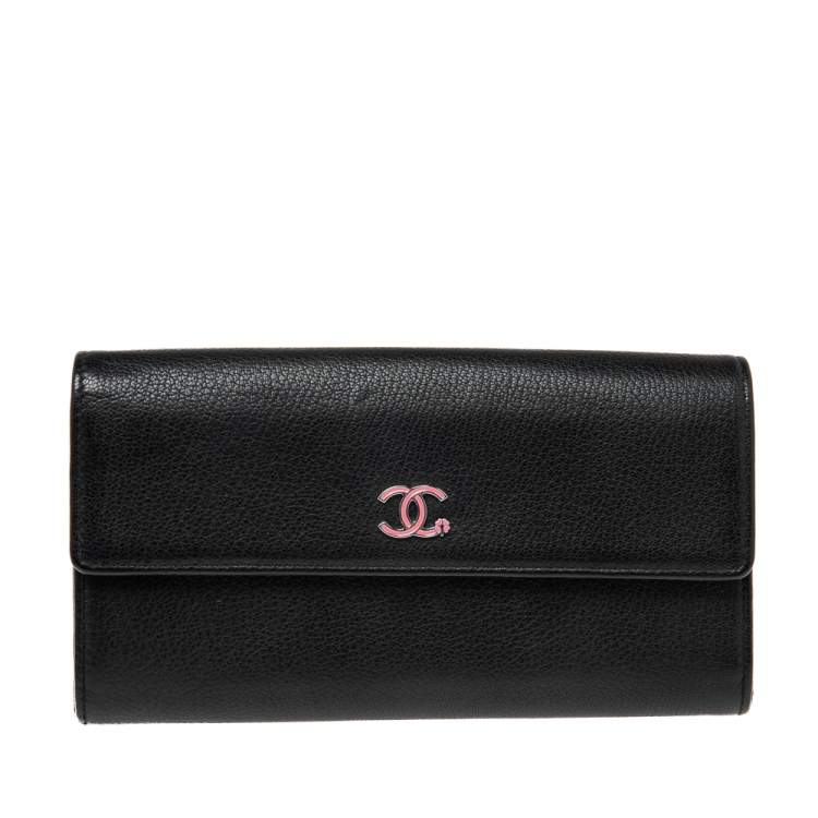 Chanel Black Leather CC L Gusset Flap Wallet Chanel The Luxury Closet